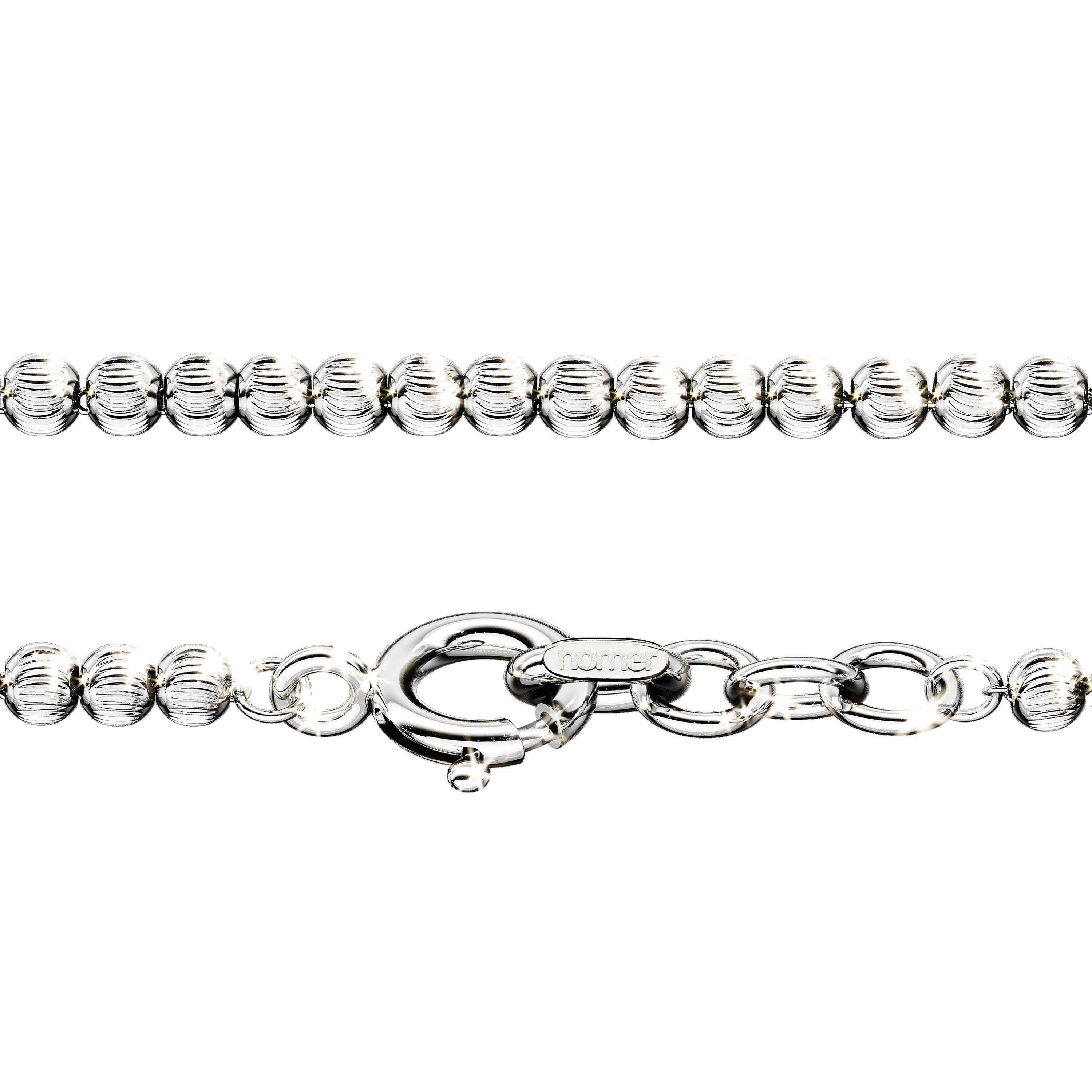 A detail of Cerra Link Chain Necklace in White Gold
